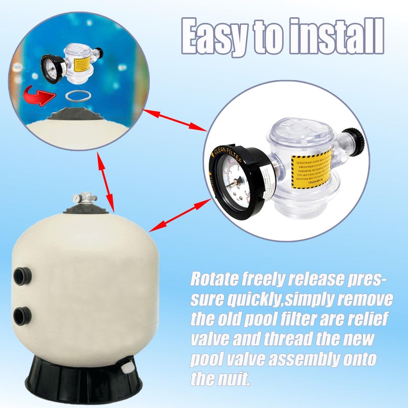 Bxmgr 273564Z Manual Air Relief Valve  273564Z Compatible With Pentair For Triton II  Triton C  TR100C And TR140C Pool Spa Sand Filters Replacement For The Pool And Spa Filter Air Relief Valve Assembly. - Image 3